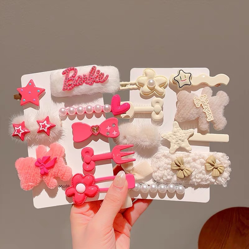 Nuevo Pink 2023 felpa horquilla chica flequillos lado pelo roto horquilla linda chica clip amor horquilla