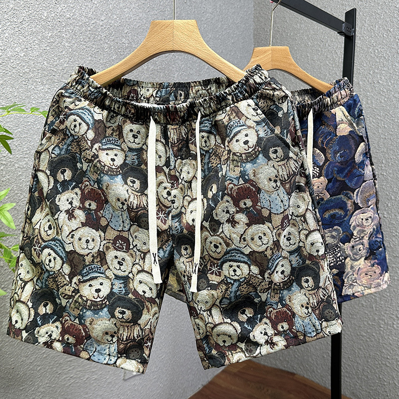 Cropped pants men's cross-border foreign trade summer beach pants men's casual running sports shorts men's cropped straight pants fashion