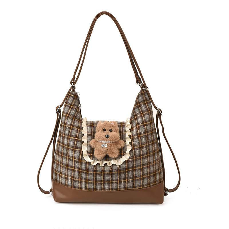 Bolsa de hombro para hombres y mujeres de estilo coreano, gran capacidad para salir, bolso de mochila, cartón de dibujos animados, oso, bolso para padres e hijos.
