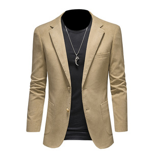 Corduroy-2024 men's casual suit slim fit suit single Western jacket DX6948P165