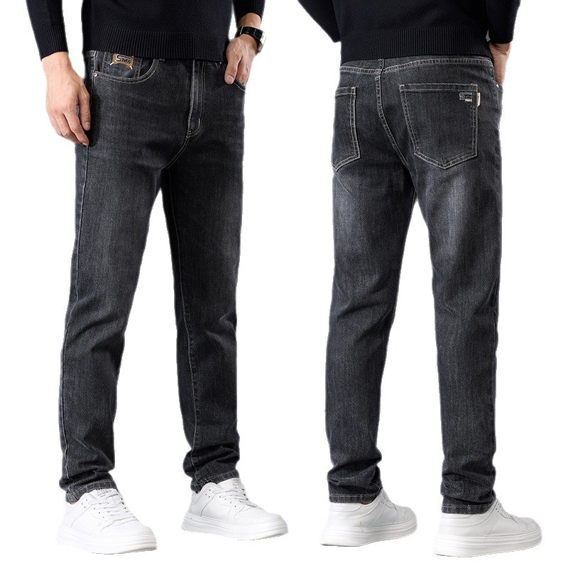 Casual de negocios 2026 nuevos pantalones vaqueros sueltos para hombres pantalones rectos para hombres pantalones vaqueros de otoño pantalones elásticos