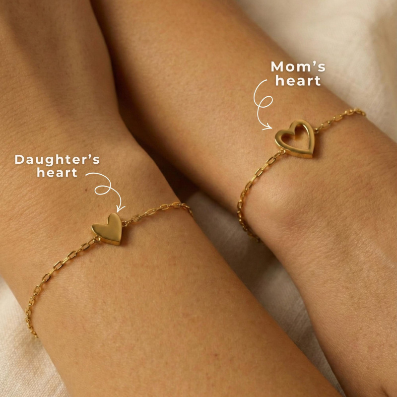 Amazon's Best-Selling Women's Titanium Steel Friendship Heart-Shaped Bracelet, Adjustable 18K Gold-Plated Stainless Steel Pull-Out Bracelet for Women