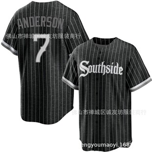 White Sox 7 Black City Edition Baseball Uniform Mlb White Sox Anderson Jersey
