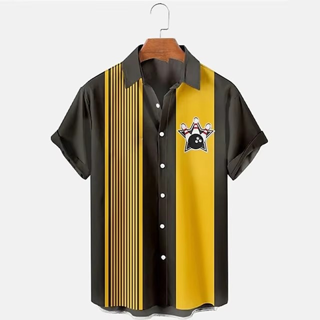 Men's Comfortable Breathable Beach Shirt Bowling 3d Digital Printing - Picture 6 of 10