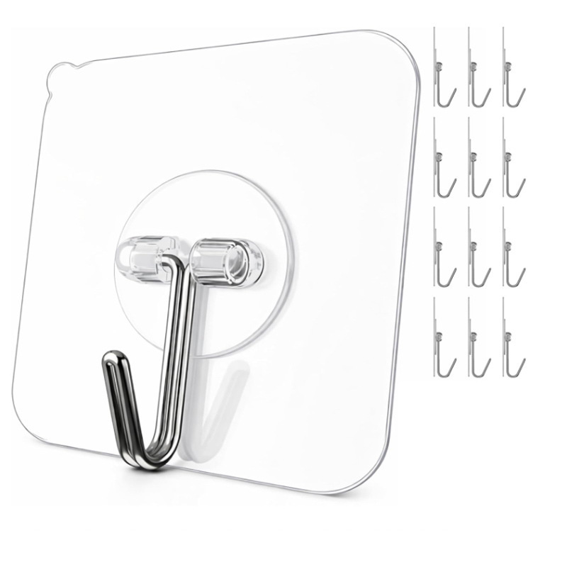 Amazon Transparent Hooks, No-Drill Adhesive Hooks, Wholesale Strong Traceless Hooks, Plastic Creative Bathroom Kitchen Hooks Amazon Transparent Hooks, No-Drill Adhesive Hooks, Wholesale Strong Traceless Hooks, Plastic Creative Bathroom Kitchen Hooks
