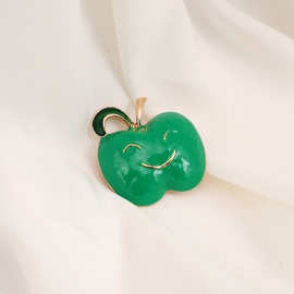 新款滴油苹果胸花女防走光别针小众创意设计感气质胸针配饰礼品