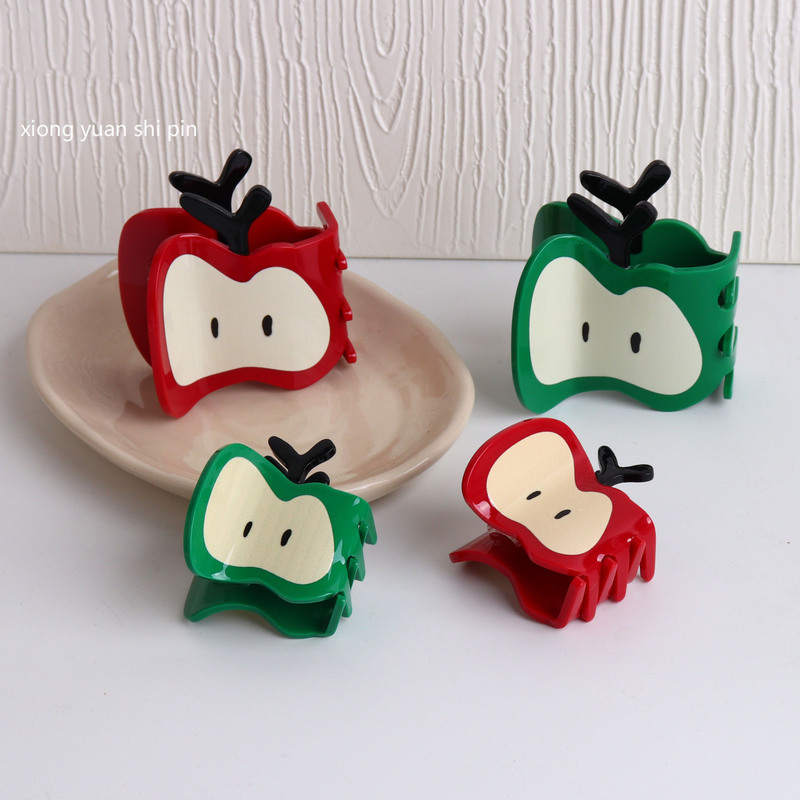 New Acetic Acid Red Small Apple Clip Cute Exquisite All-match Sweet Beauty Children's Hairpin Shark Clip Back Head
