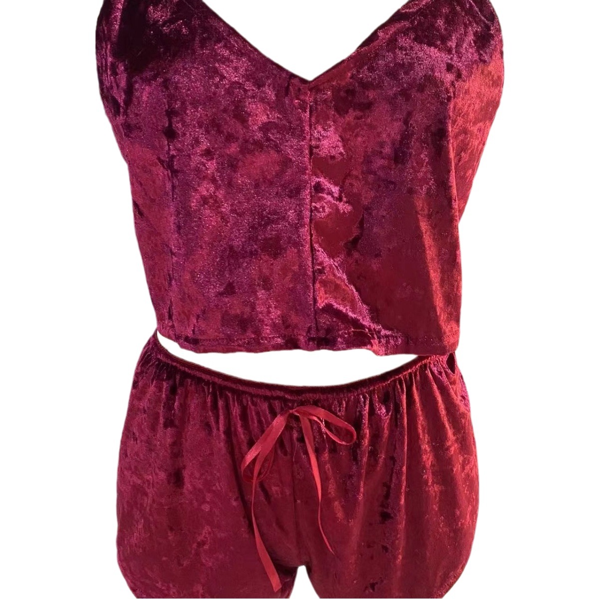 Comercio exterior transfronterizo sexy Lencería europea y americana terciopelo dorado sexy pantalones cortos de la Liga de las mujeres pijamas conjunto de dos piezas T1797