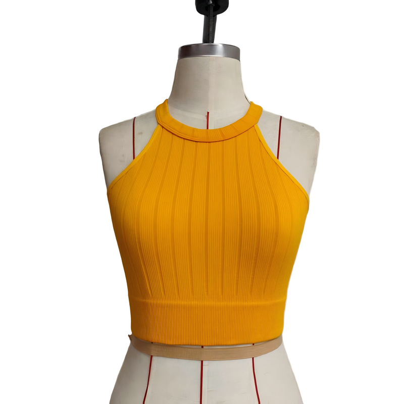 Hot-Selling Foreign Trade Halterneck Solid Color Vest for Women, Can Be Worn Outside, Cross-Border