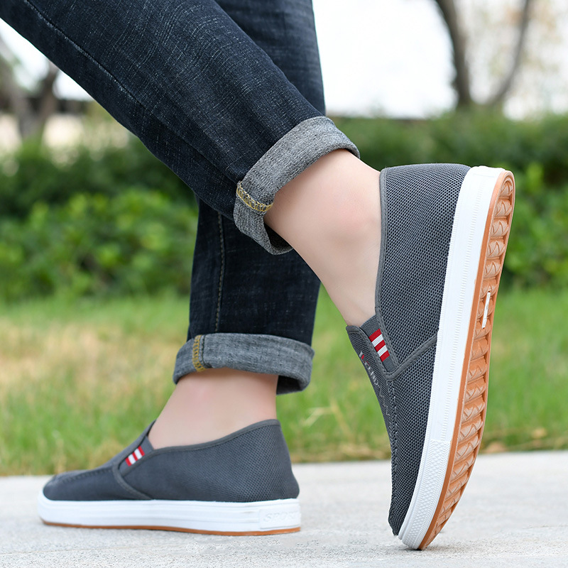 Zapatos de hombre 2023 otoño nuevos zapatos de hombre, un pedal-en viejos zapatos de tela de Beijing, hebilla de zapatos de lona Casuales