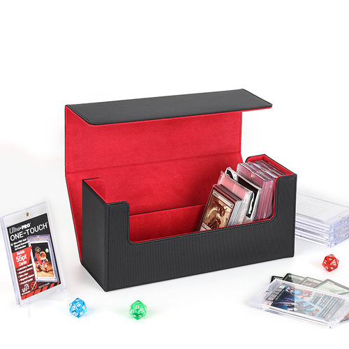 High-Capacity PU Leather Multi-Function Strong Magnetic Attraction PT Card Brick Box Planet Card Magic Card Box Graded Card Brick Box