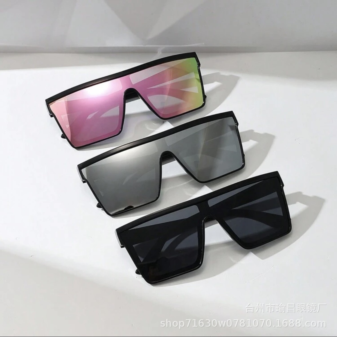 速卖跨境潮流连体大框太阳镜男水银片个性旅游沙滩户外墨镜女批发