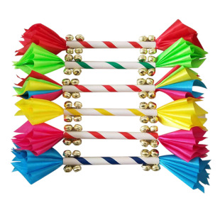 Kindergarten light instrument exercise children's morning exercise props square dance Flower Stick King whip lotus ring stick 8 Bell Flower Stick