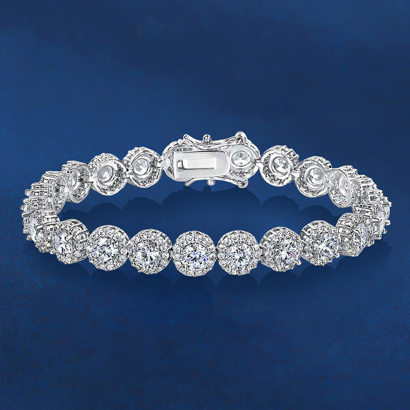 Factory Direct Supply Single-Row Full Diamond Zircon Bracelet, Amazon Best-Selling Tennis Chain, Cross-Border Exclusive Supply of Light Luxury Tennis Chain