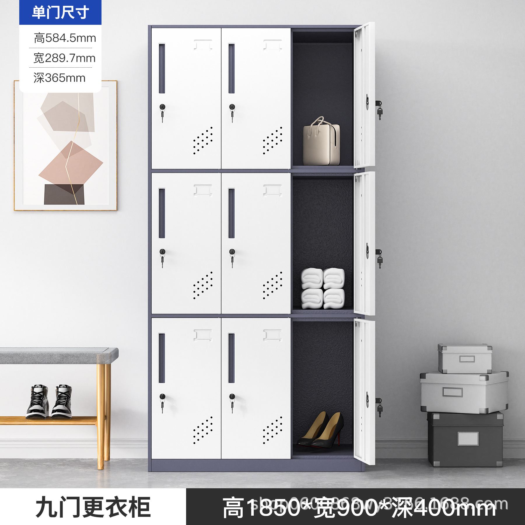 Desmontaje y montaje de casilleros, armario colgante de varias puertas, dormitorio del personal, armario de metal con cerradura, armario de almacenamiento de gimnasio