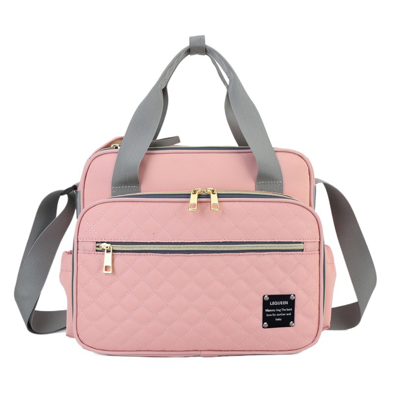 LEQUEEN New Cross-border Fashion Waterproof Multifunctional Large Capacity Mummy Bag Single Shoulder Crossbody Portable Mother and Baby Bag