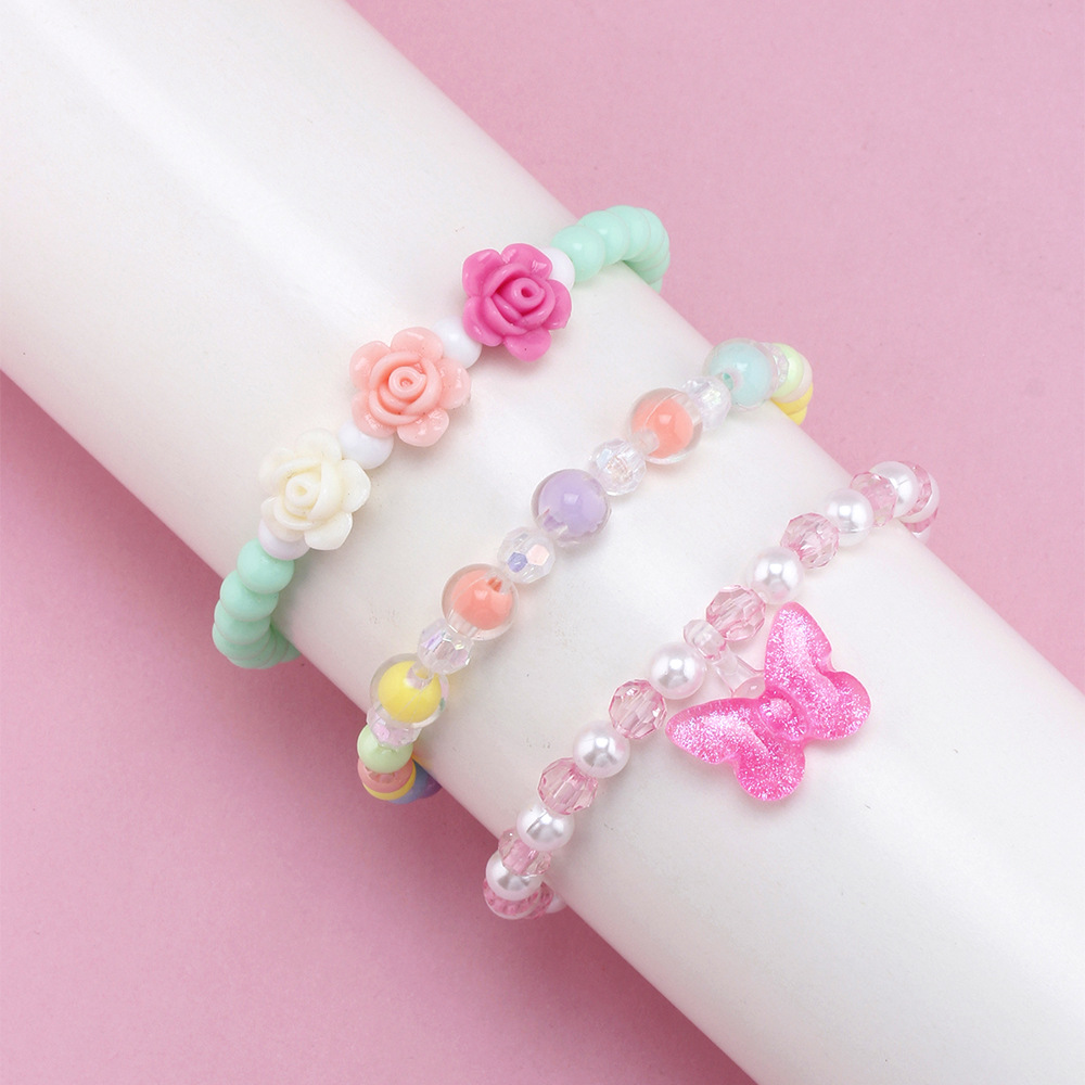 1 Set Sweet Butterfly Arylic Girlu0027S Bracelets