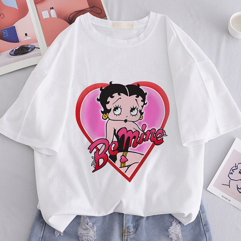 2021 summer new trendy beauty printed T-shirt on the moon
