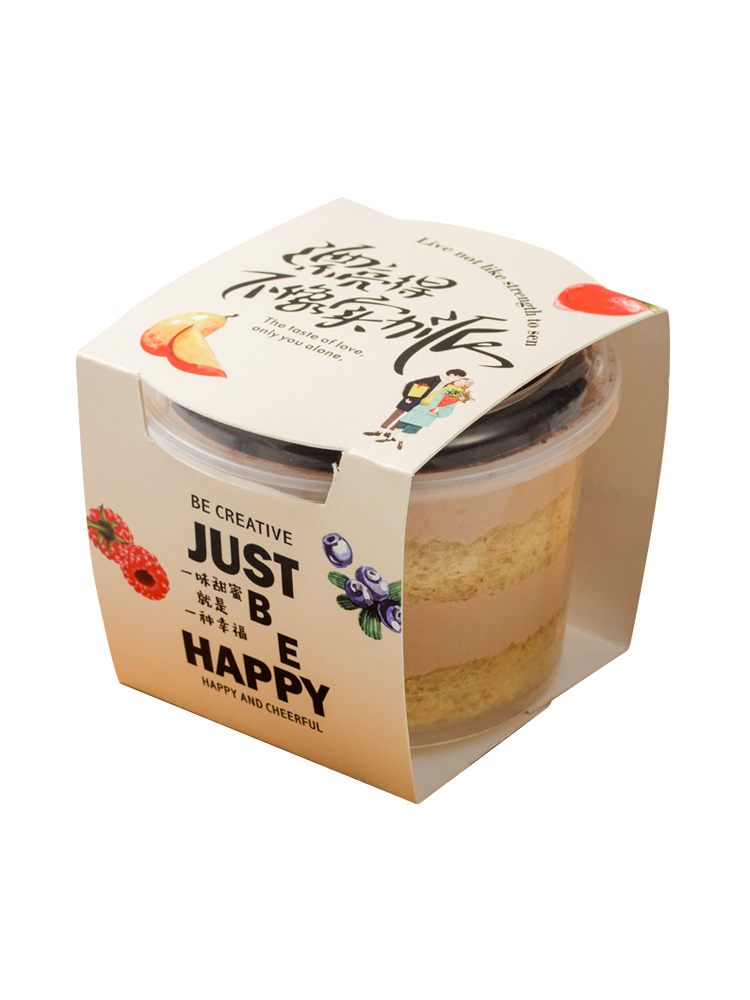 Caja de embalaje de pastel de West Point, taza de mousse cuadrada de leche de soja, taza de helado de pudín de frutas y yogur