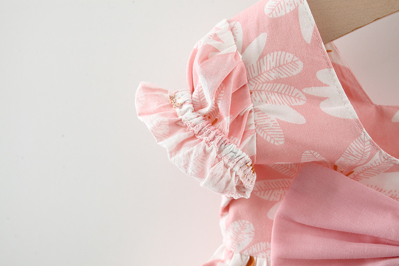 Pastoral Style Pastoral Flower Chrysanthemum Cotton Girls Dresses