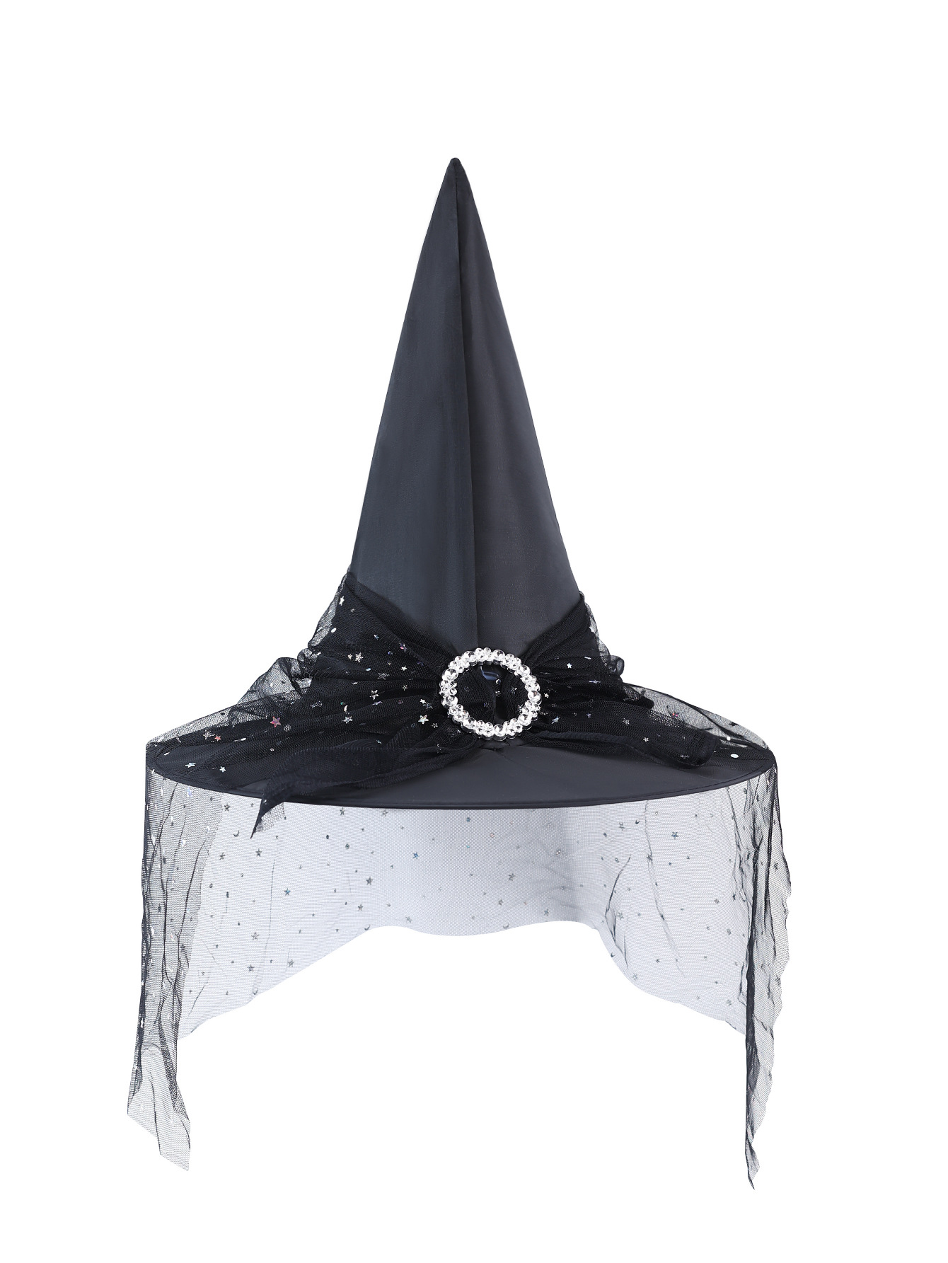 Sombreros de Halloween transfronterizos brujas accesorios de decoración para adultos niños cosplay brujas tocado de malla poliéster