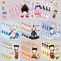 8 枚/パック新しい Nezha ドレスアップステッカー漫画かわいい中国漫画パズルクリエイティブステッカー卸売