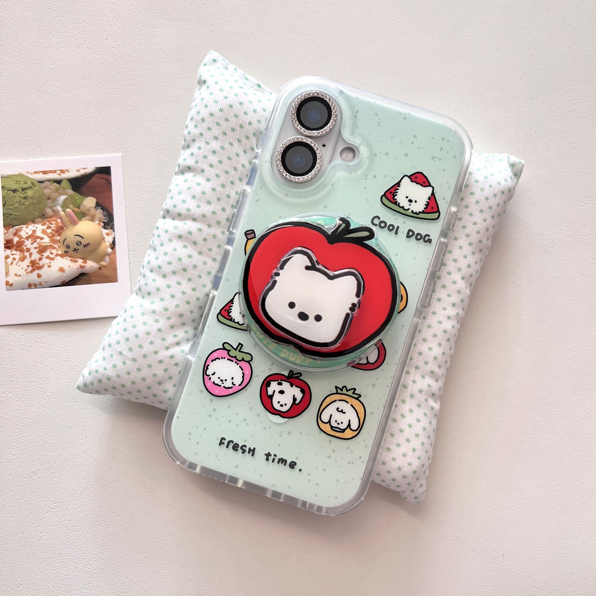 Divertido cachorro de salpicadura de tinta para Apple 16ProMax funda para teléfono móvil 15Pro magnético 14/13 Apple 15PM hembra 16