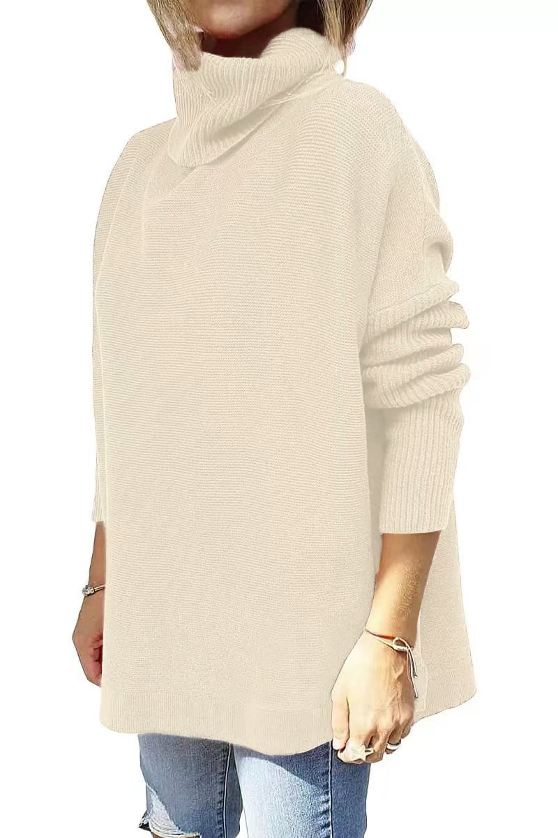 651g Weight Long Sleeve Sleeve Length Pullovers Placket Type Batwing Sleeve Sleeve Type Polyacrylonitrile Fiber Fabric Type Long Top Length Sweater Tops Type Daily Occasion Turtleneck Neckline Warm Function Slim Fit Type Solid Color Pattern Winter, Autumn Season Women'S Gender Patchwork Design Fashion Style Wholesale Women'S Fashion Solid Color Long Sleeve Patchwork Sweaters & Cardigans 3