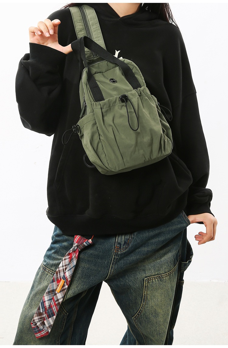 Backpack Men's And Women's 2025 Multifunctional Breast Bag Lightweight Nylon Cloth Bag Single Shoulder High Value Work Commuter Messenger Bag_voghion.com