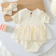 Baby Summer Dress Female Baby Princess Style Half Sleeve Wrap Fat Dress 0-1 Year Old Full Moon Newborn One Year Old Dress