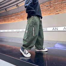 男童春装裤子阔腿裤春秋款2025新款中大儿童夏季帅气宽松休闲长裤