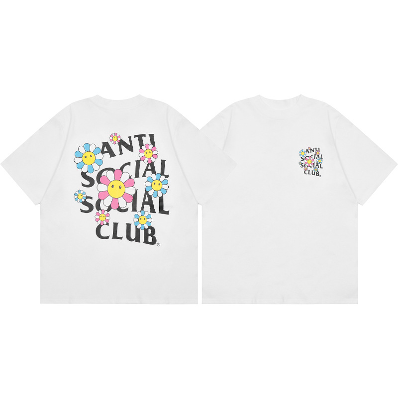 Diferencia de moneda del mercado ASSC CLUB fujiwaro Lightning serie impresa camiseta suelta de manga corta para hombres y mujeres