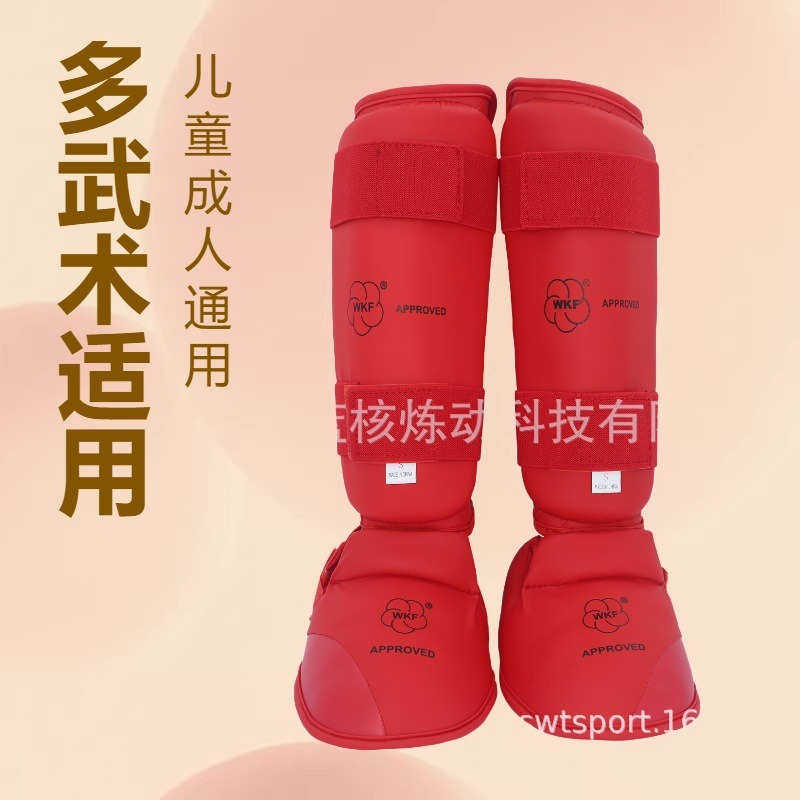 Wkf Karate Protective Gear with Leg Guards, Boxing, Taekwondo, Children's and Adult Shin Guards, Foot Guards, Knee Guards