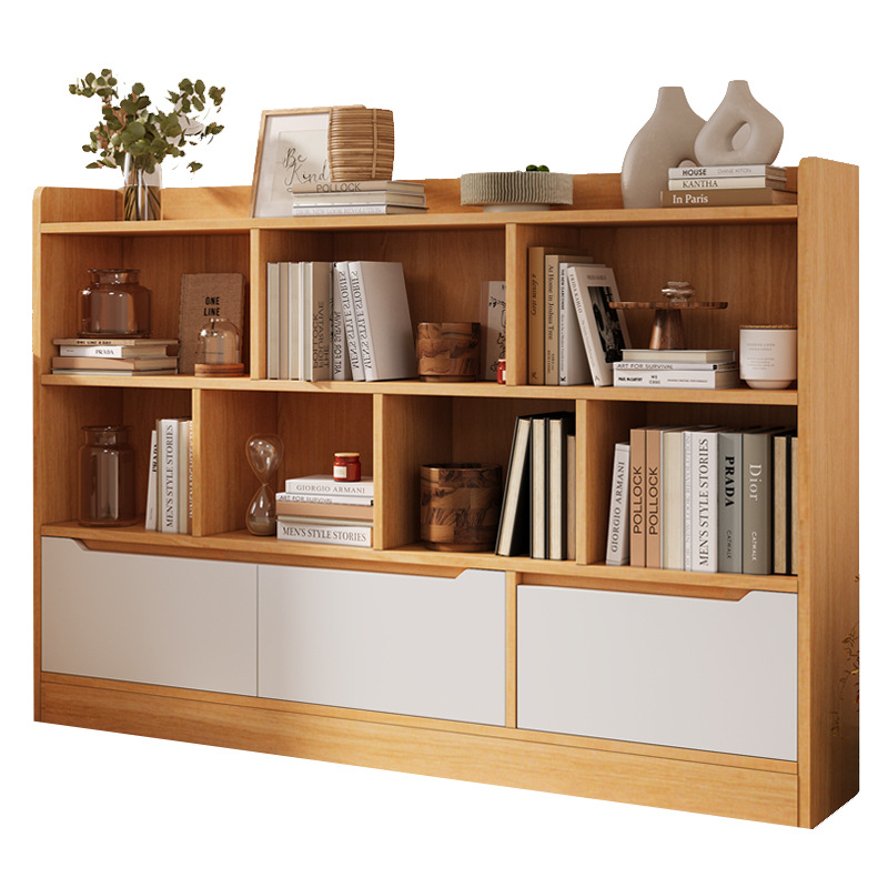 Estante de libro estante de piso estante de libro casero armario de almacenamiento multicapa armario de almacenamiento sala de estar simple armario de celosía armario