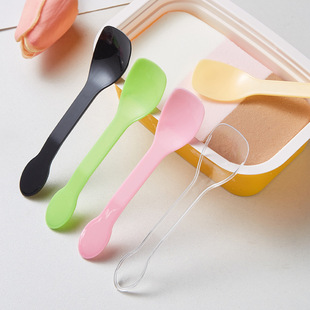 Disposable Pudding Spoons Individually Packaged Commercial Dry Cheese Yogurt Ice Cream Tasting Spoons Colorfulful Dessert Spoons