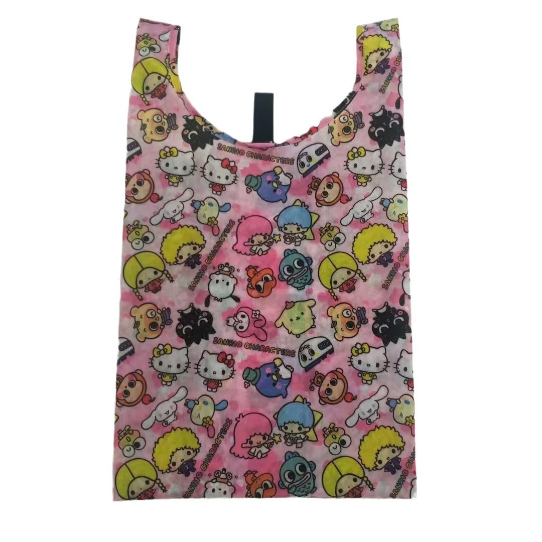 折叠收缩数码印刷方包多功能超市收纳连锁店手提肩背松紧带购物袋