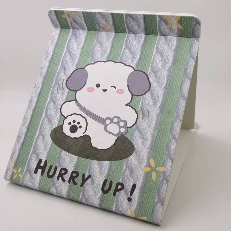 韩版台式公主化妆镜折叠镜子大号梳妆镜纸皮镜可爱折叠化妆镜