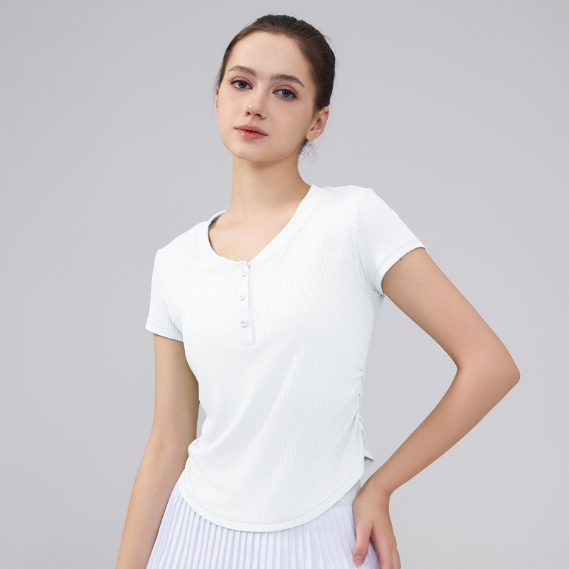 2025新款瑜伽服上衣女春夏健身衣专业运动普拉提短袖训练跑步T恤|undefined