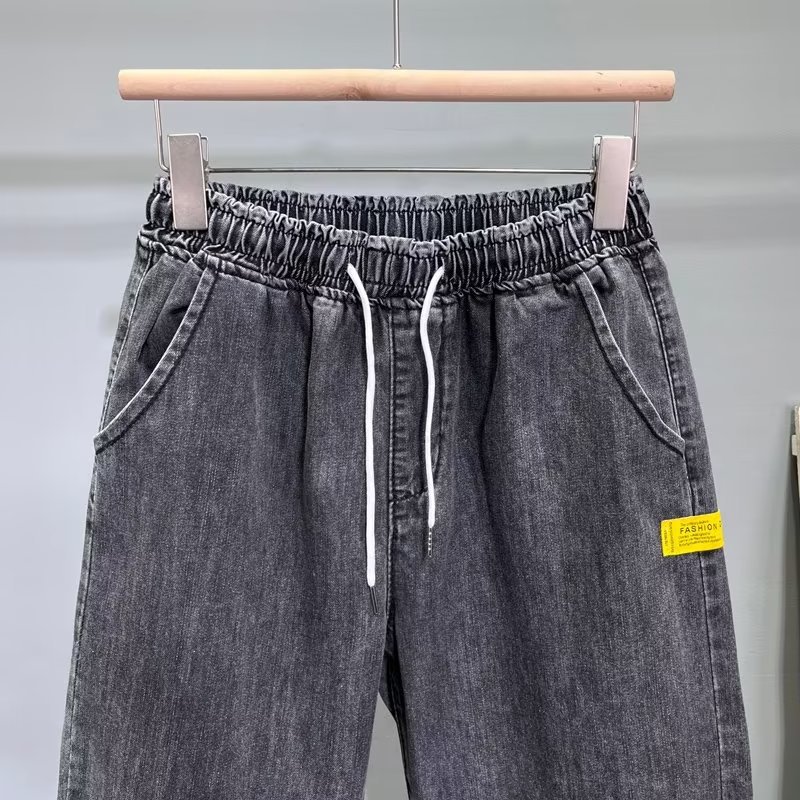Pantalones cortos de verano, pantalones finos de moda para hombres, 2024 nuevos jeans casuales sueltos de verano recortados