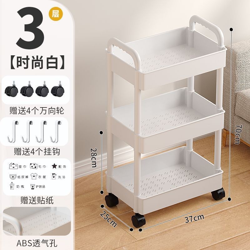 可移动双层茶几小推车边几客厅沙发收纳带轮茶桌卧室置物架小桌子|undefined