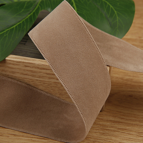 Suede edge velvet fabric ribbon bow hair accessories material clothing shoes flowers straw hat accessories flocking ribbon