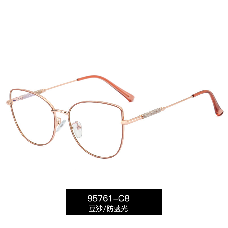 95761 Montura de gafas anti-luz azul de metal de moda Xiaohongshu Venta caliente Los fabricantes de espejos planos se pueden equipar con miopía