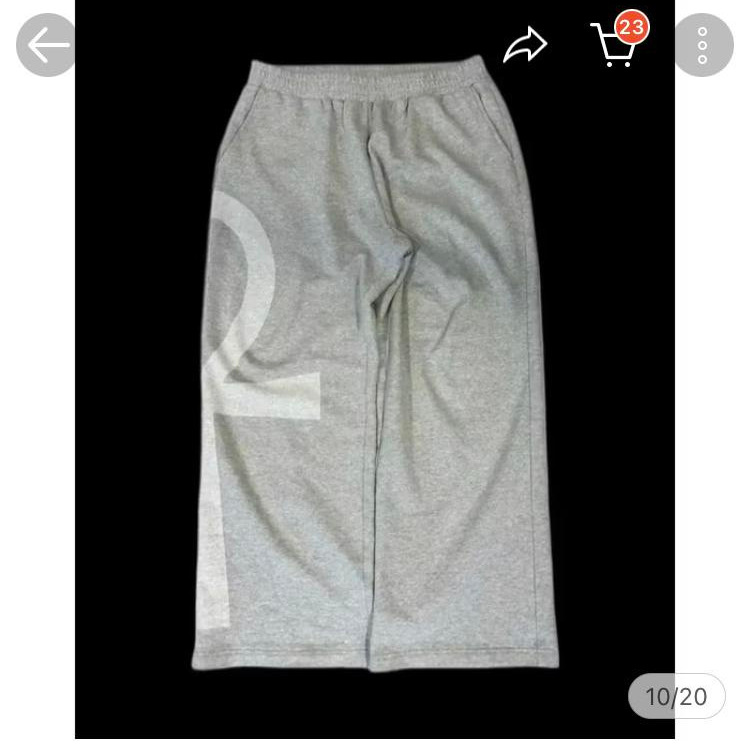 跨境2025新款流行阔腿裤R白色印花系列青少年批发休闲裤