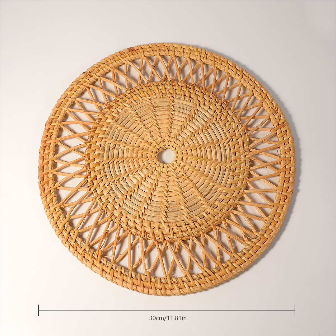 Posavasos de ratán, manteles de aislamiento térmico, colgantes de decoración de paredes de casas de familia nórdicas, porche para el hogar, sala de estar, adornos de tejido, adornos