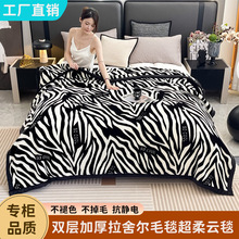 双层加厚拉舍尔毛毯冬季双面加绒保暖超柔毛毯被午休睡盖毯子批发