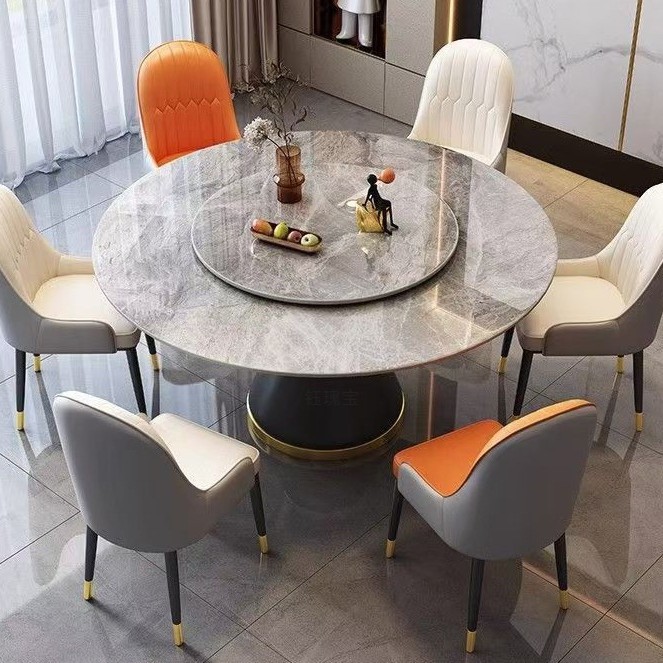 Hotel Round Dining Table and Chairs New Large Round Table Living Room Home Dining Table Restaurant Slate Commercial Hotel Table Dining Table