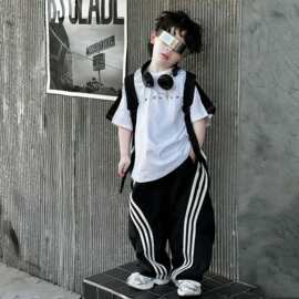 新款男小童夏装套装儿童中小童潮酷韩版运动薄款男孩短袖两件套夏