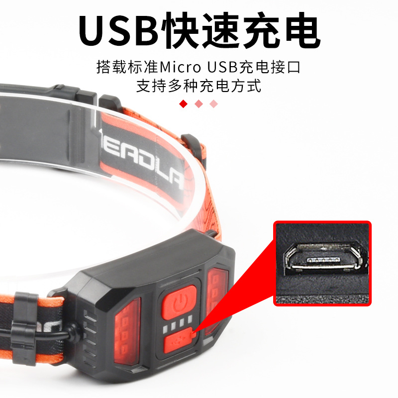 Transfronterizo parche LED faro XPG + COB rojo blanco Luz Portátil lámpara de marcha al aire libre Gran Reflector fuerte luz faro