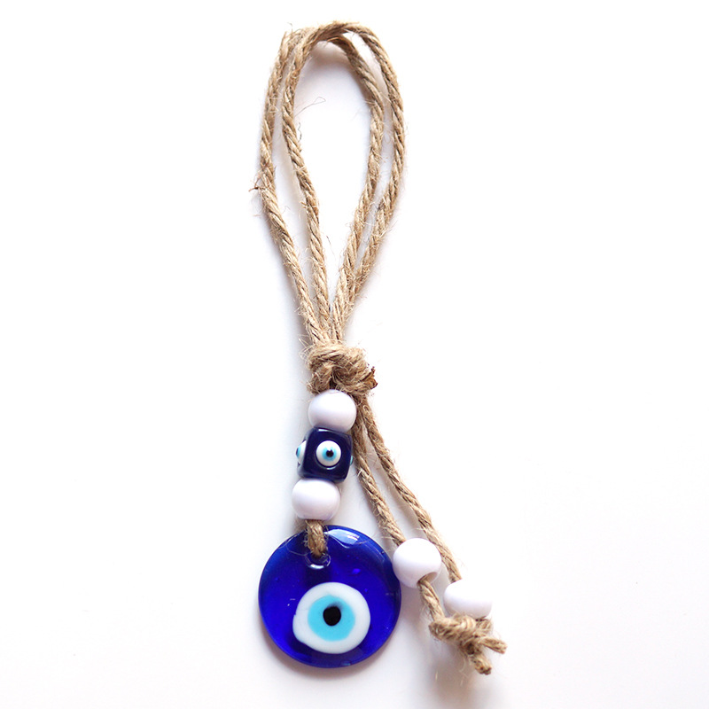 Mal de ojo cuerda de cáñamo gota de agua colgante Turquía Ojo Azul joyería colgante de cristal decoración de la pared buena suerte regalo