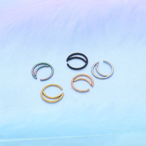 European and American fashion moon nose ring, stainless steel piercing nose pin, small nose ring piercing jewelry, stainless steel jewelry factory
